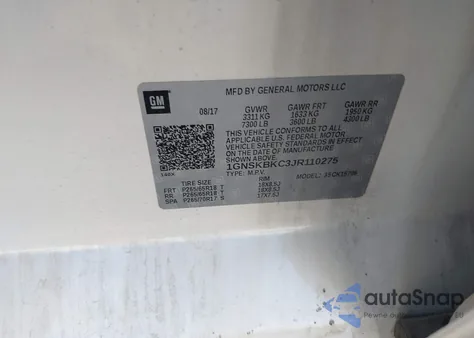 2018 Chevrolet Tahoe Lt from USA, damaged, VIN 1GNSKBKC3JR110275